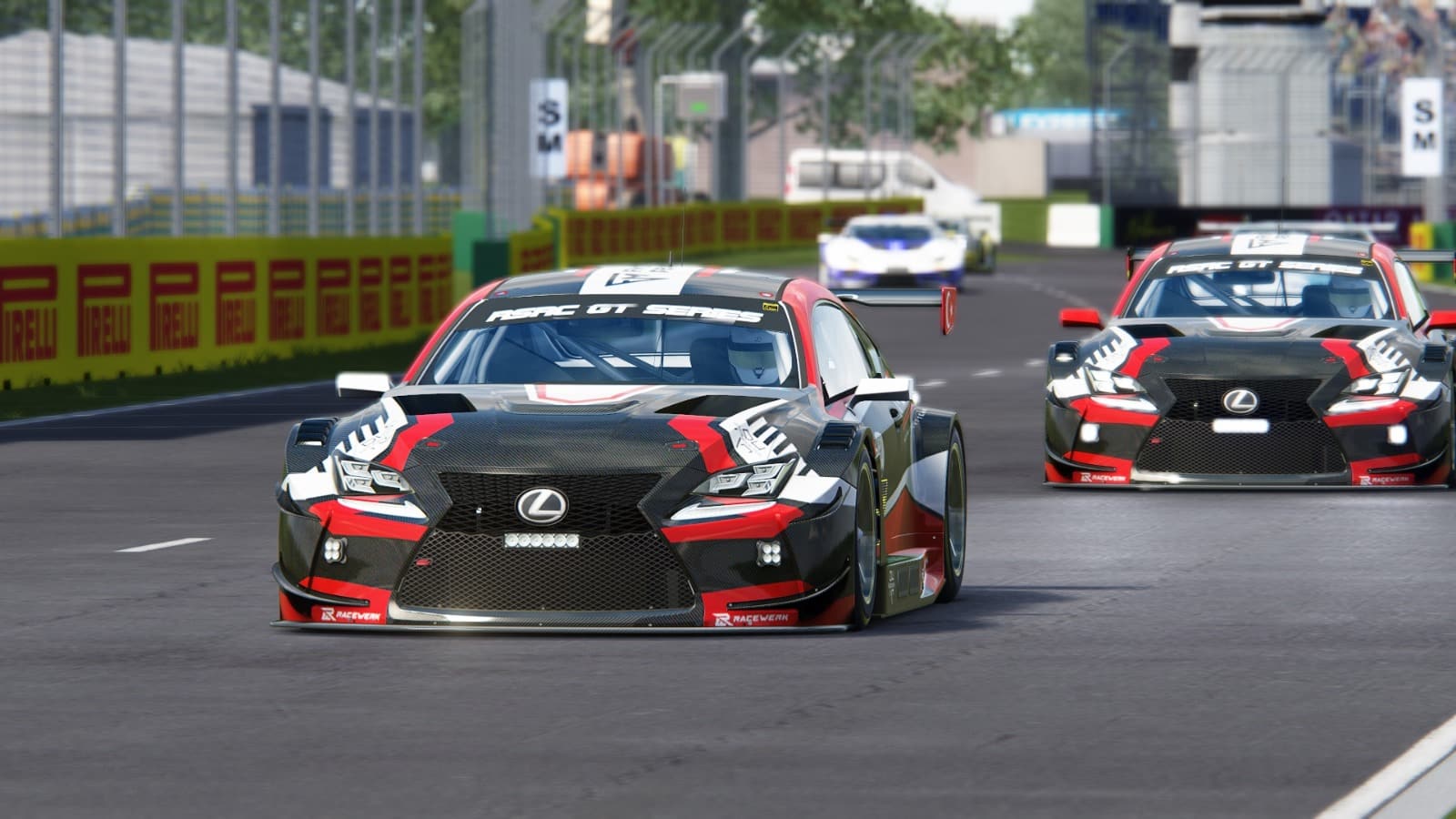 Zwei Lexus RC F GT3 des Müldürsu eSport Team im Albert Park in Melbourne